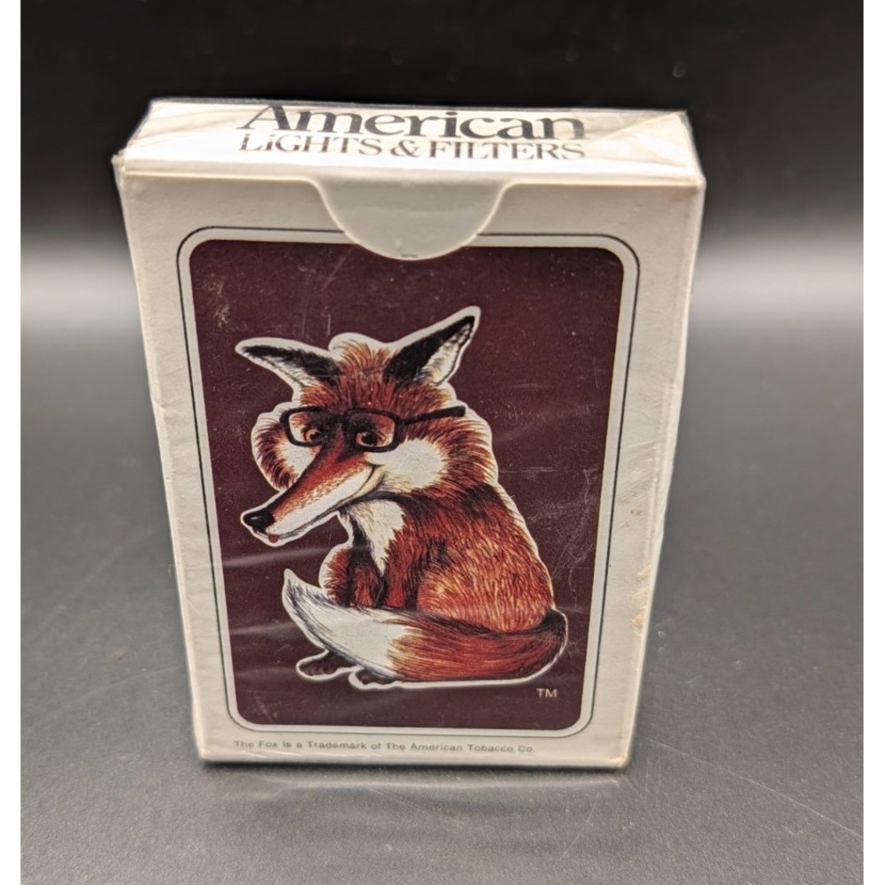 Vintage American Lights & Filters Fox Playing Cards Sealed Hoyle Tobacco Ad